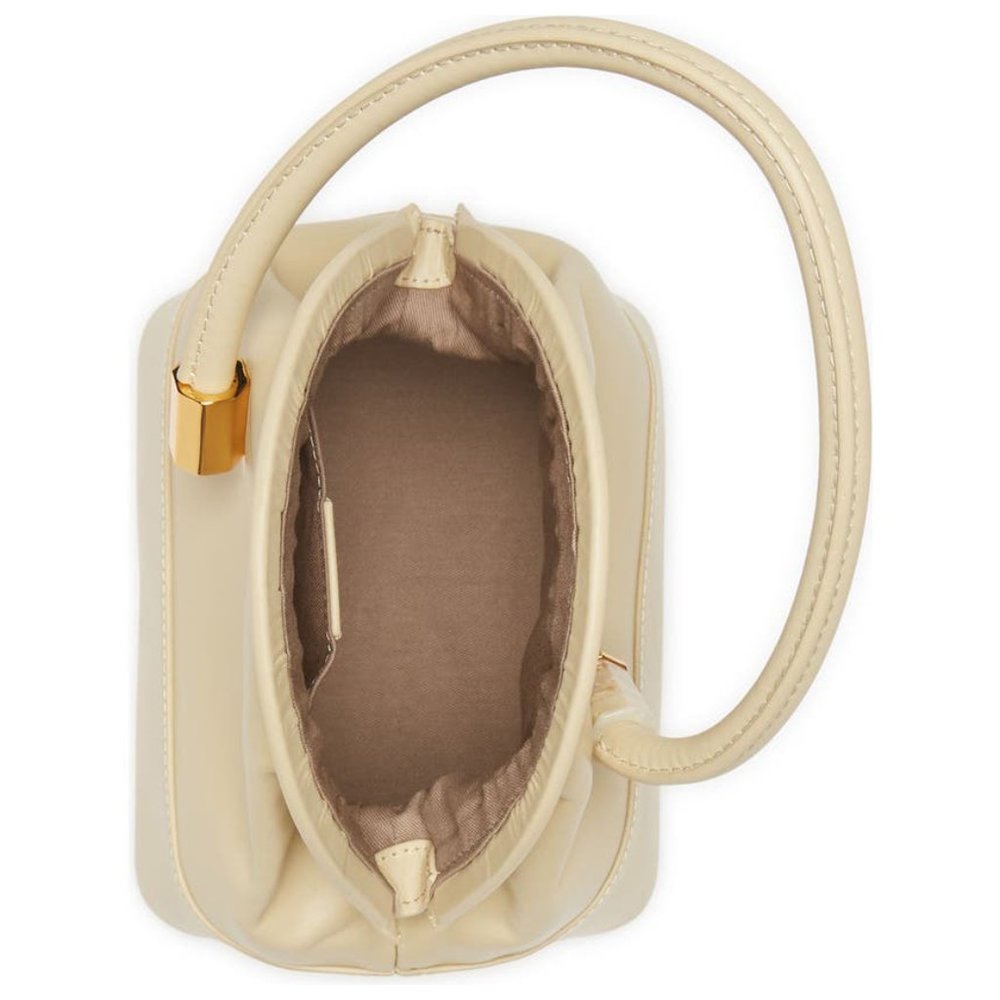 NEW Louise et Cie Isel Leather French Vanilla Frame Bag Novelty Curved Handle - Picture 6 of 6